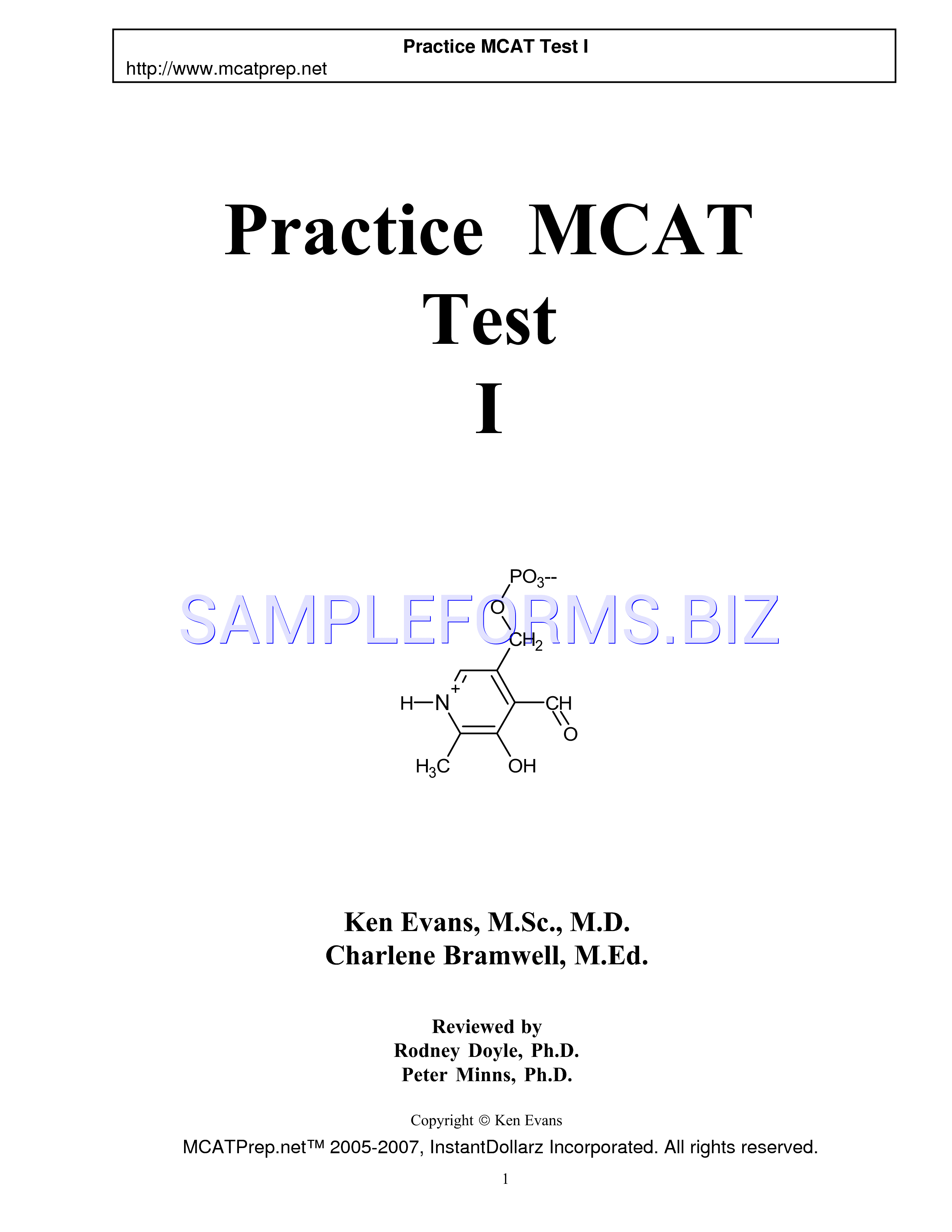 Preview free downloadable MCAT Sample Questions Template 1 in PDF (page 1)