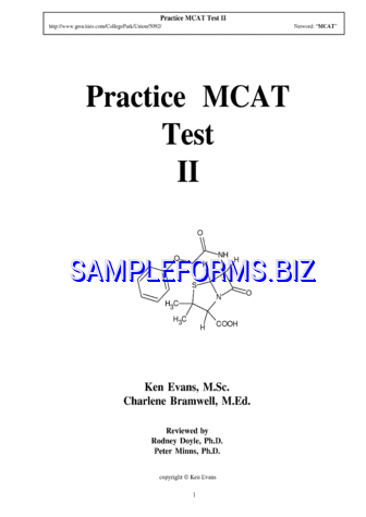 MCAT Sample Questions Template 2