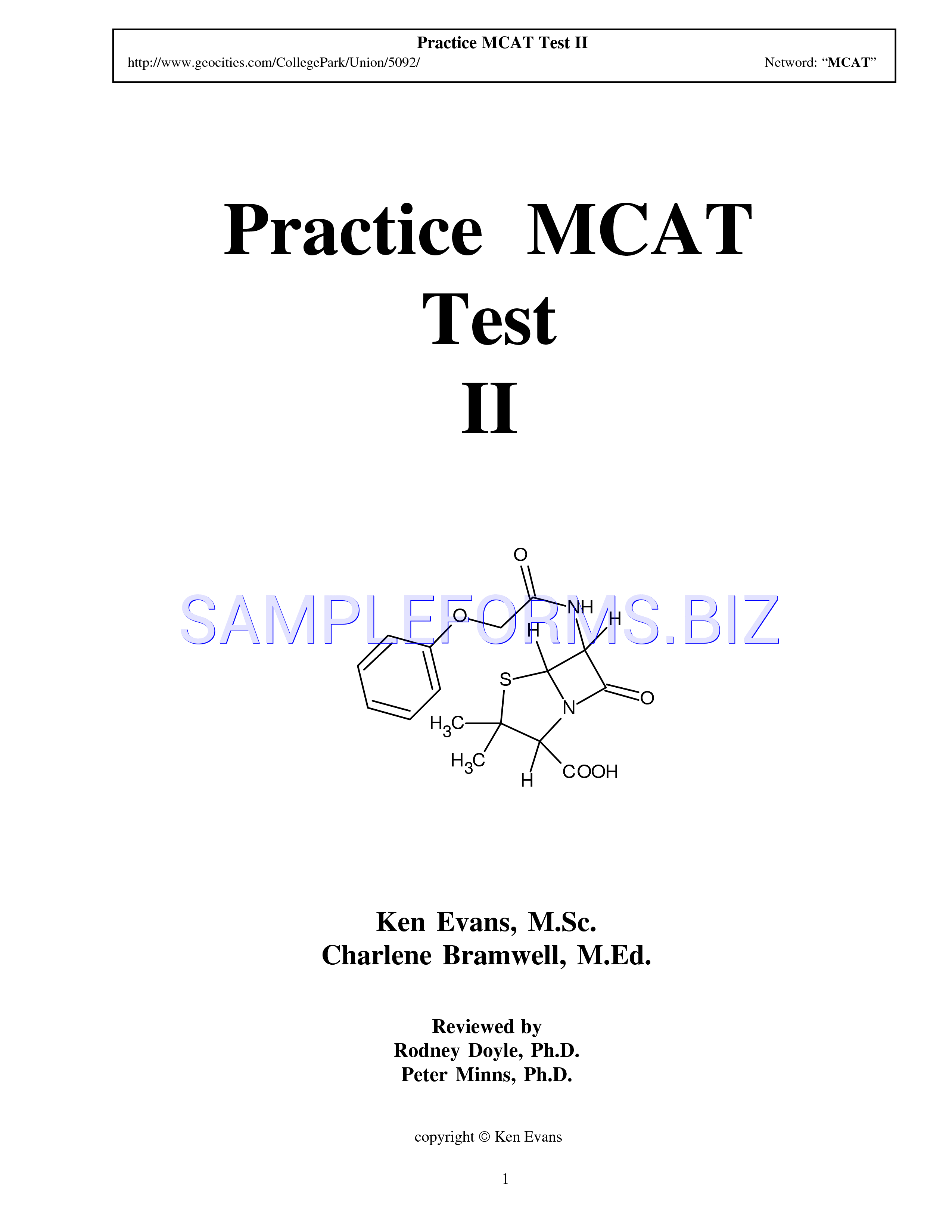 Preview free downloadable MCAT Sample Questions Template 2 in PDF (page 1)